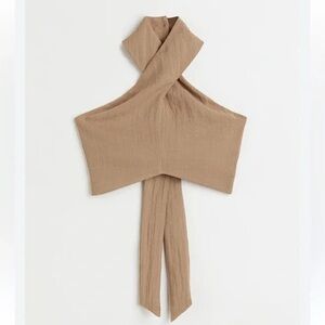 H&M Tan Crossover Halter Top